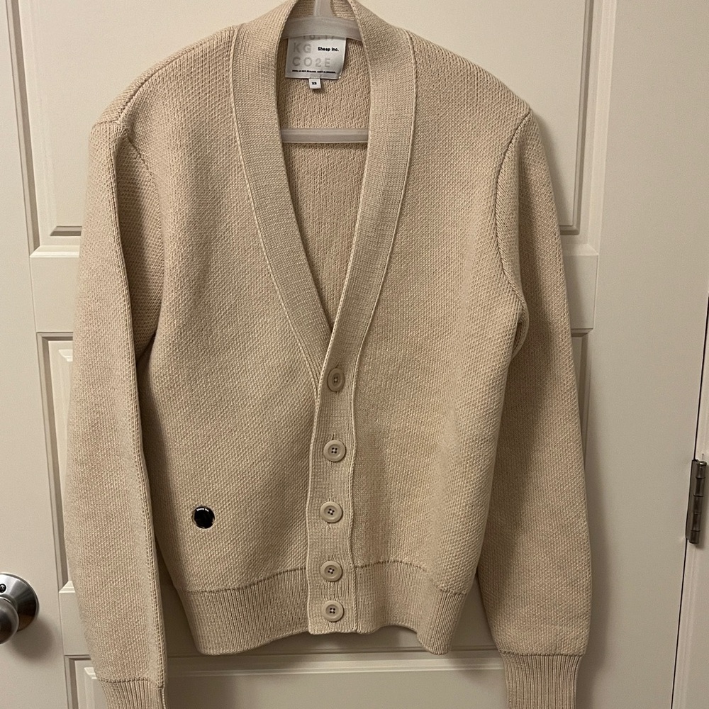 Cozy Knit Button-Front Cardigan in Cream